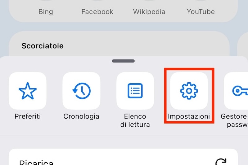 impostazioni chrome su iphone