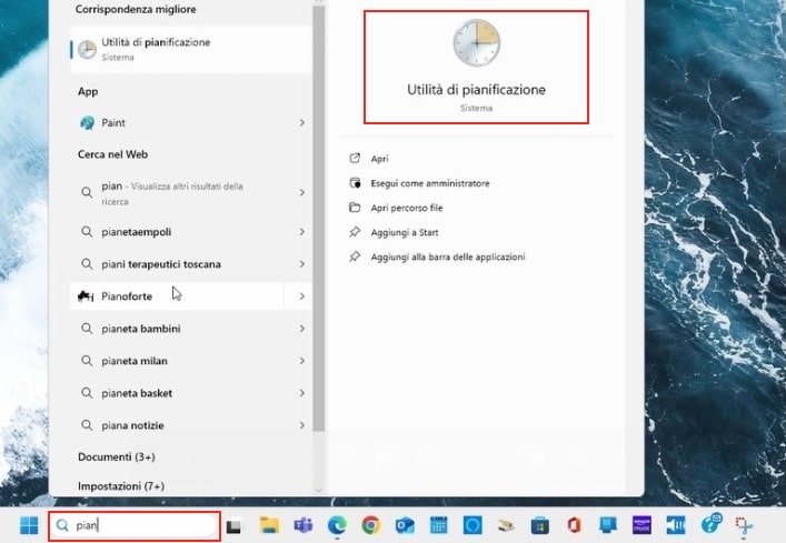 utilità pianificazione windows 11