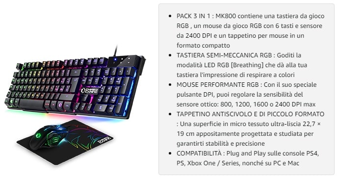 migliori tastiere per ps5 Empire Gaming MK800
