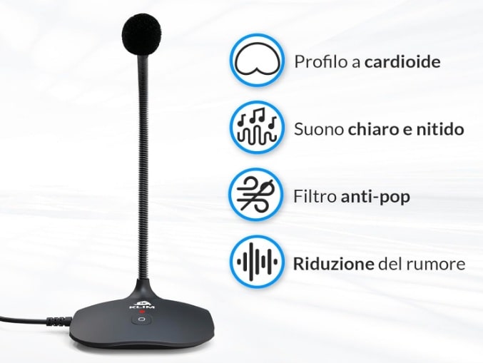 KLIM Talk microfono usb per smart working e videoconferenze