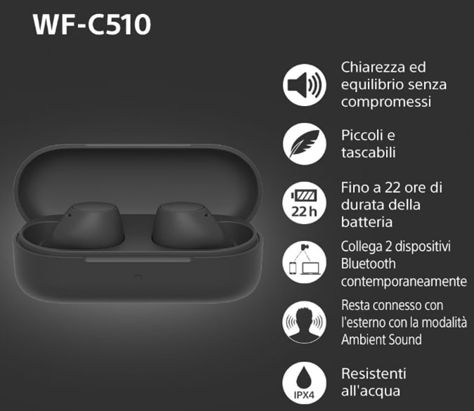 migliori auricolari per iphone Sony WFC510