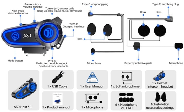 migliori auricolari bluetooth per moto dstelin a30