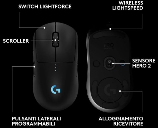 migliori mouse per mac Logitech G PRO 2 LIGHTSPEED