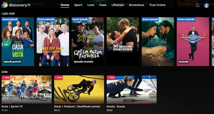 prime video sconto su discovery plus intrattenimento & sport