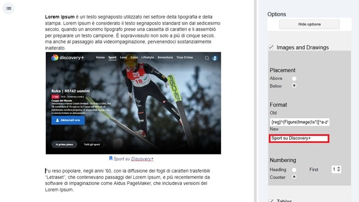 didascalia immagine su google docs con caption maker 