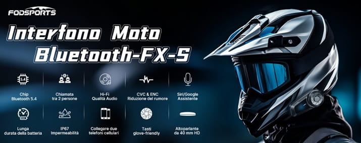 migliori auricolari bluetooth per moto fodsports fx-s