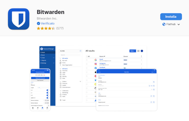 password manager Bitwarden su fedora 43 workstation