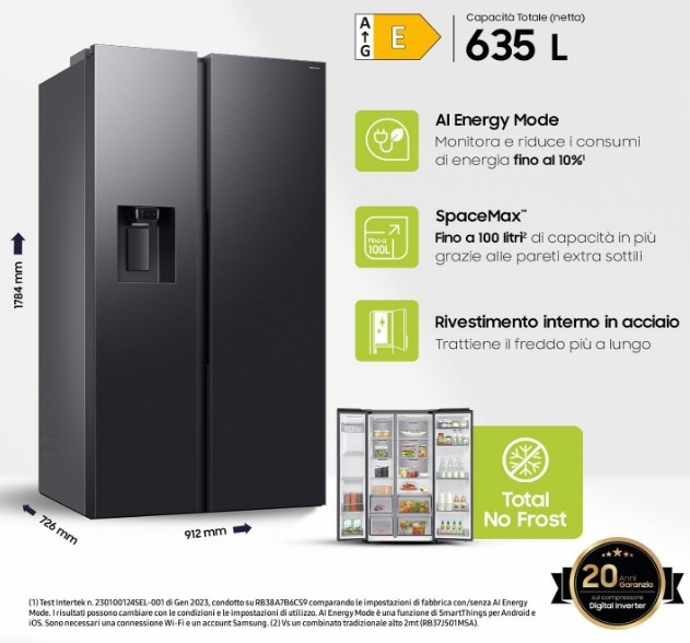 migliori frigoriferi Samsung RS70F64KEF/EF