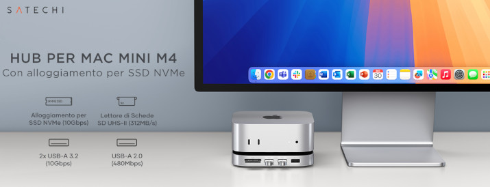 aggiungere porte al mac mini m4 con satechi ST-GNMMES
