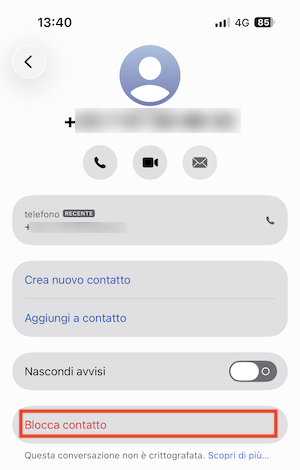 bloccare gli sms su iphone di un contatto specifico