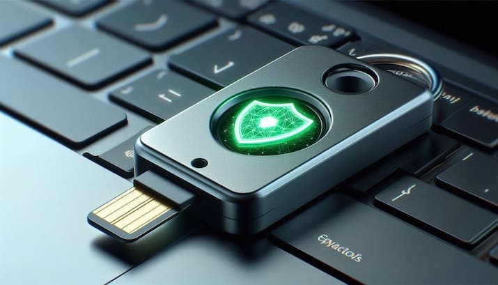 L'alternativa sicura: una chiave di sicurezza hardware o un login biometrico.