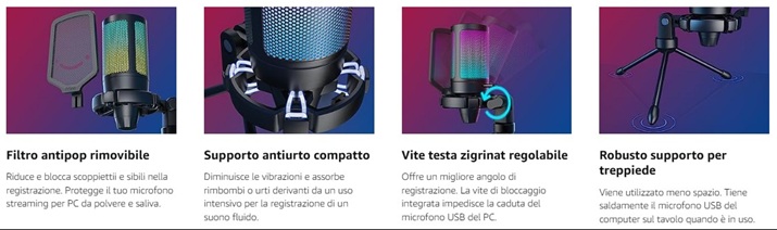 Fifine AmpliGame 800666 migliori microfoni usb economici gaming