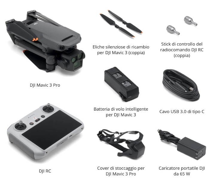 contenuto scatola DJI Mavic 3 Pro