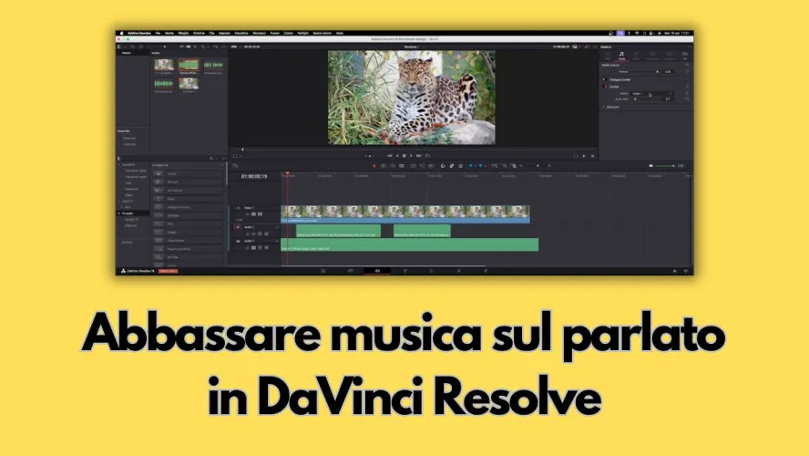 abbassare musica su parlato in davinci resolve