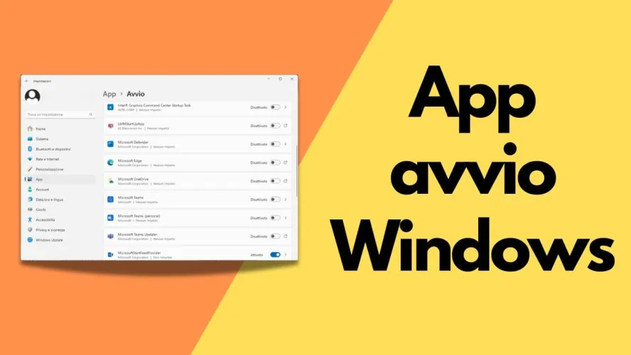 app avvio windows