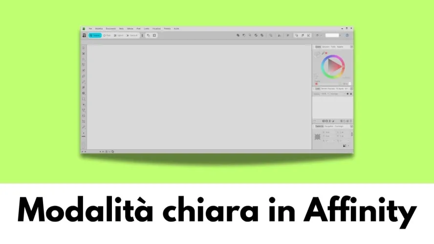 modalità chiara in affinity