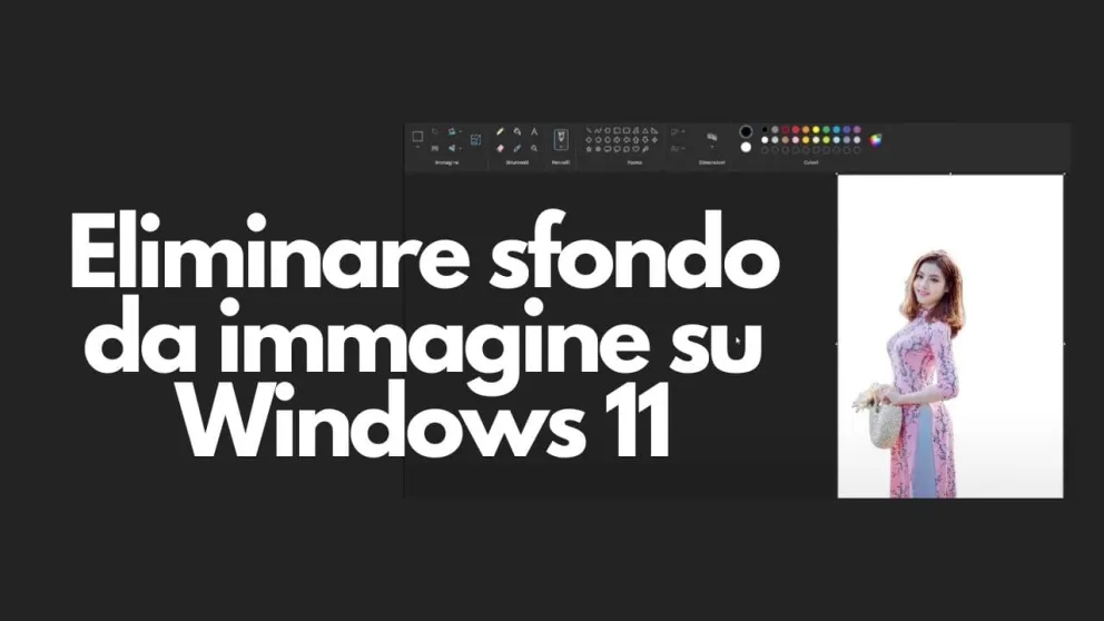 eliminare sfondo immagine su windows 11
