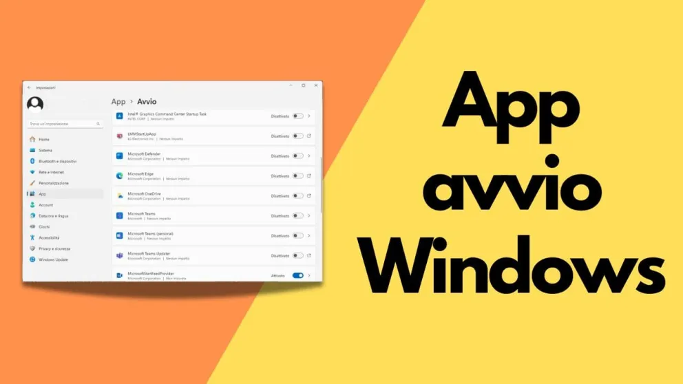 app avvio windows