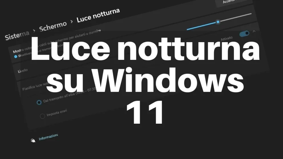 luce notturna windows 11