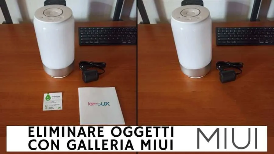 rimuovere oggetti galleria miui
